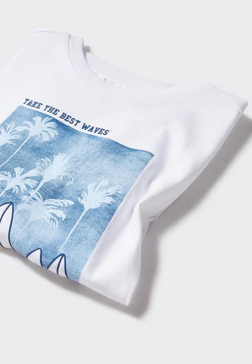 MANGO - T-shirt honolulu - offwhite