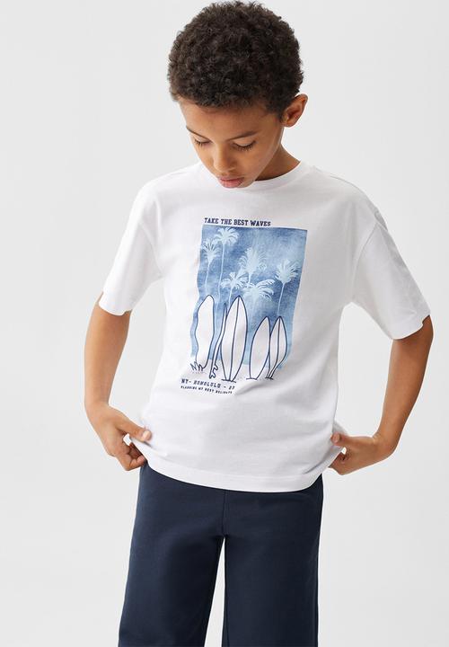 MANGO - T-shirt honolulu - offwhite