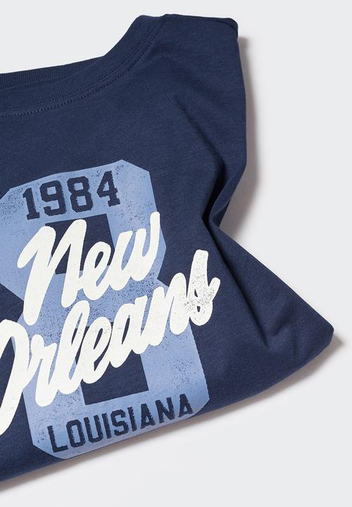 MANGO - T-shirt orleans - navy