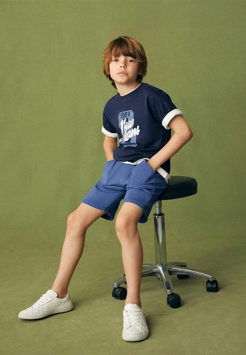 MANGO - T-shirt orleans - navy