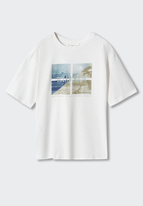 MANGO - T-shirt surf - off white