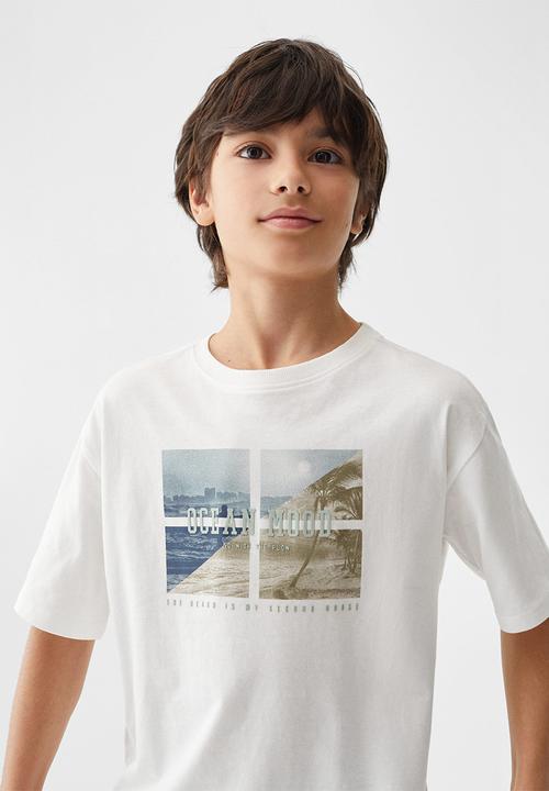 MANGO - T-shirt surf - off white