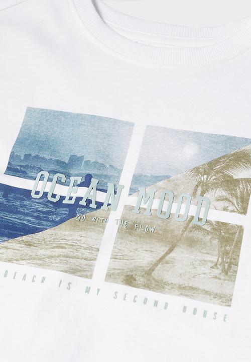 MANGO - T-shirt surf - off white