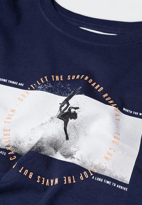 MANGO - T-shirt surf - navy