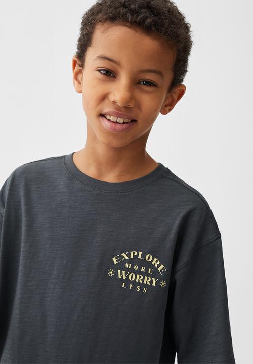 MANGO - T-shirt sand - antracite