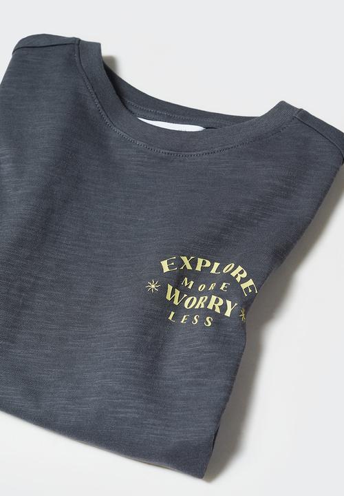 MANGO - T-shirt sand - antracite