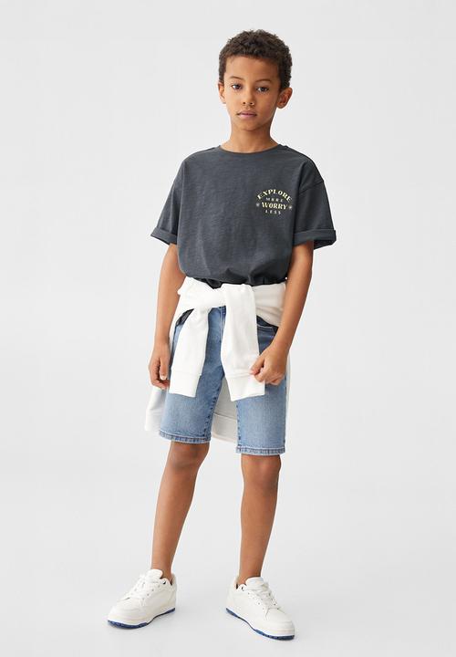 MANGO - T-shirt sand - antracite