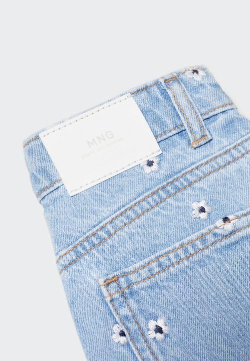 MANGO - Shorts daisy - light blue