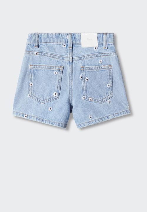 MANGO - Shorts daisy - light blue