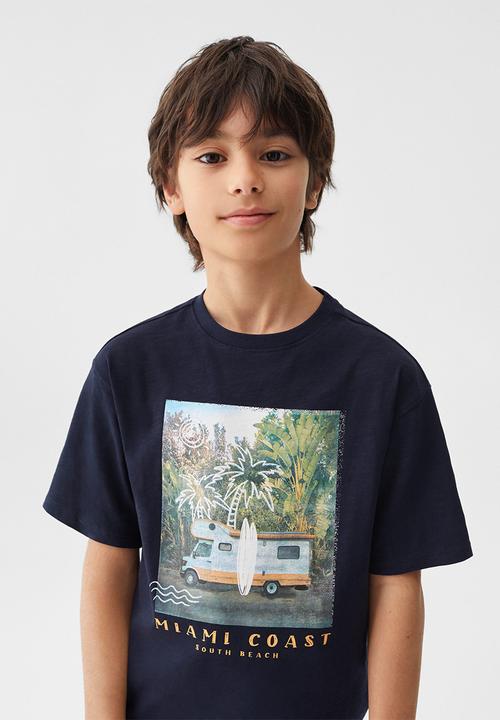MANGO - T-shirt furgo - navy