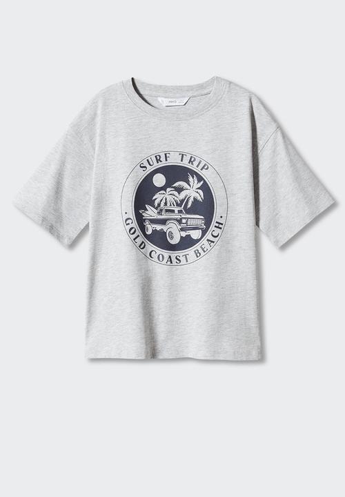 MANGO - T-shirt surftrip - medium grey