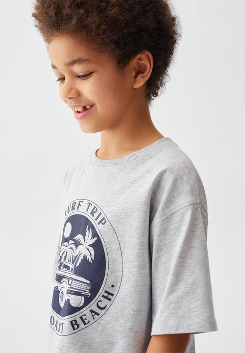 MANGO - T-shirt surftrip - medium grey