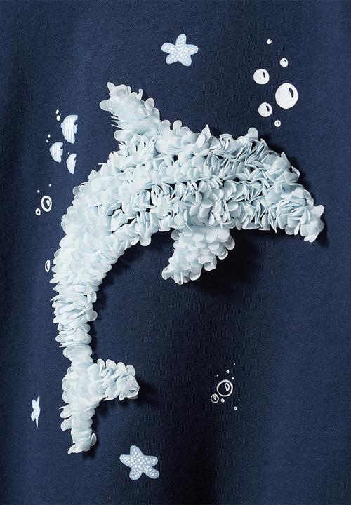 MANGO - T-shirt sirena - navy