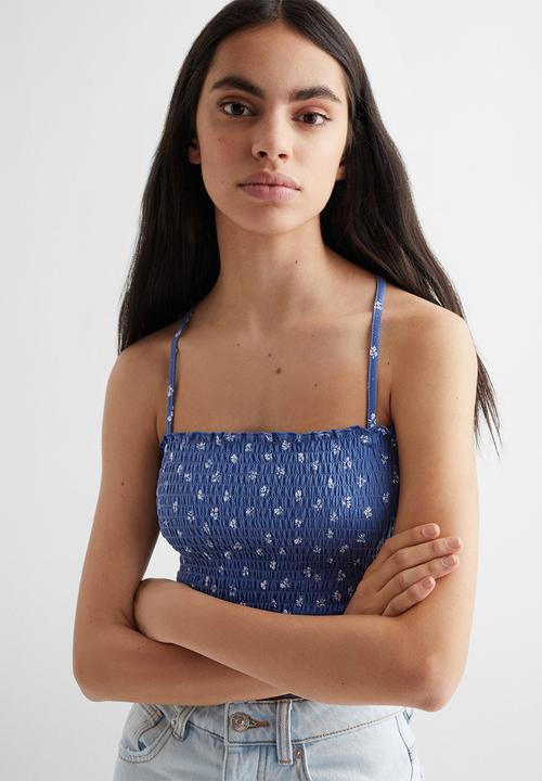 MANGO - T-shirt smock - azul