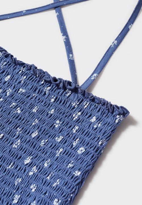 MANGO - T-shirt smock - azul