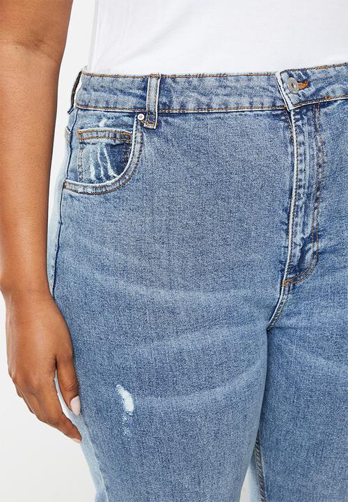 Cotton On - Plus original flare jean - dusk blue rips