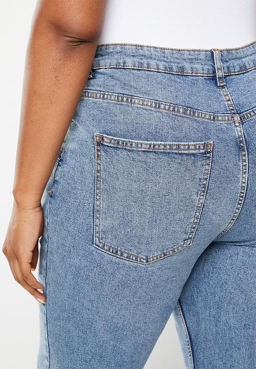 Cotton On - Plus original flare jean - dusk blue rips
