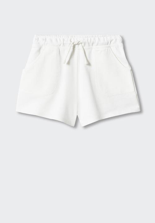 MANGO - Shorts lea - offwhite