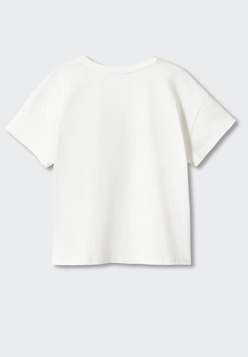 MANGO - T-shirt palm - off white