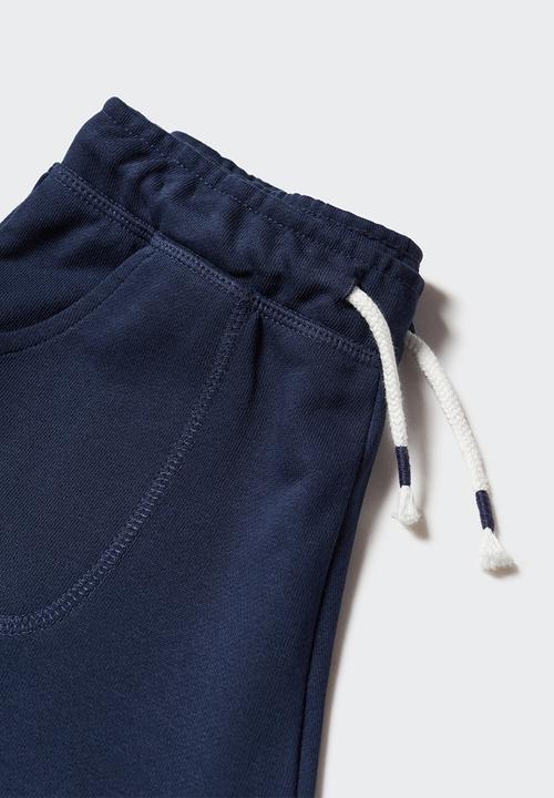 MANGO - Shorts lea - navy