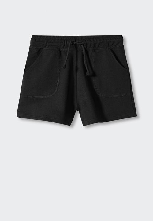 MANGO - Shorts lea - negro