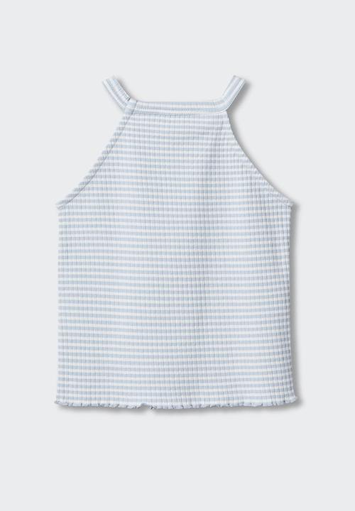 MANGO - T-shirt lane - azul