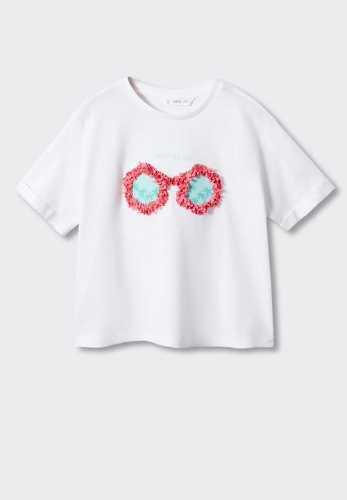 MANGO - T-shirt flamii - white