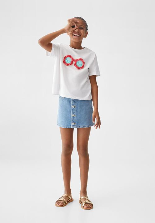 MANGO - T-shirt flamii - white
