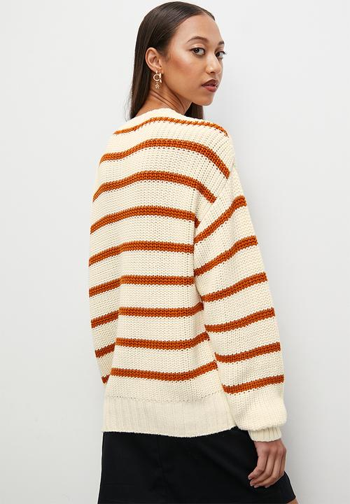 Superbalist - Slouch pullover - burnt orange & cream