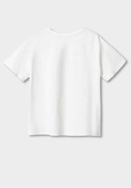MANGO - T-shirt fiji - offwhite
