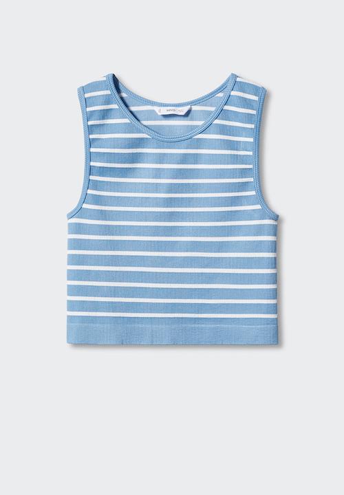 MANGO - T-shirt cool - celeste