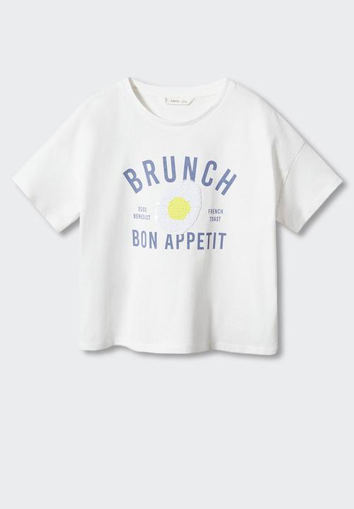 MANGO - T-shirt brunch - offwhite