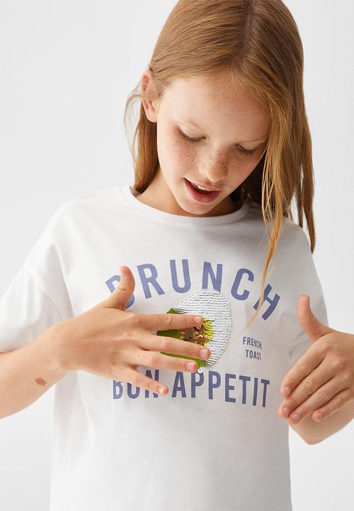 MANGO - T-shirt brunch - offwhite