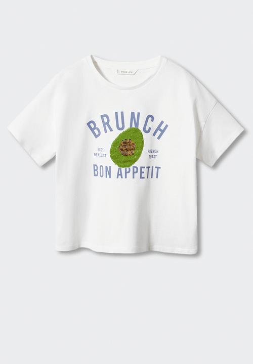 MANGO - T-shirt brunch - offwhite
