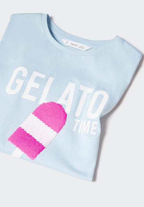 MANGO - T-shirt brunch - celeste
