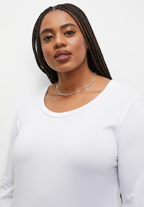 Superbalist - Scoop neck tee - white