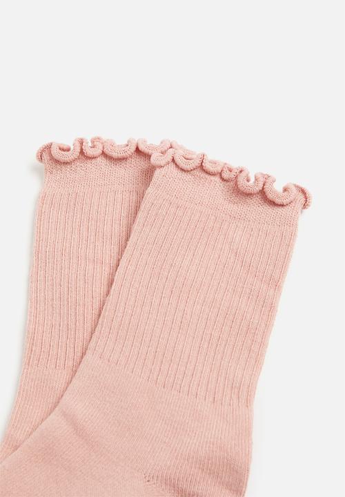 Pop Candy - Frill detail socks - dusty pink