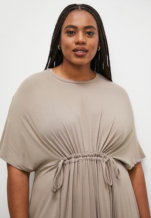 Superbalist - Drawstring detail T-shirt dress - taupe