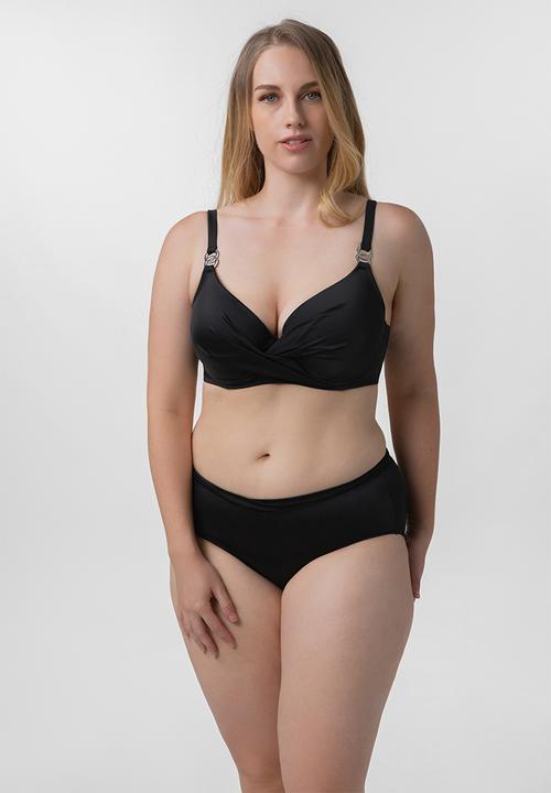 DORINA - Plus opio light padded bandeau bikini top - black
