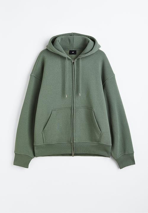 H&M - Oversized fit zip-through hoodie - green