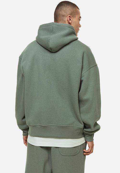 H&M - Oversized fit zip-through hoodie - green