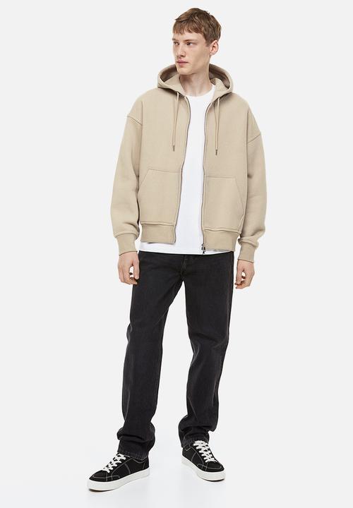 H&M - Oversized fit zip-through hoodie - beige