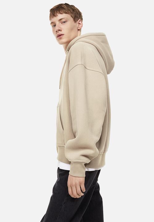 H&M - Oversized fit zip-through hoodie - beige