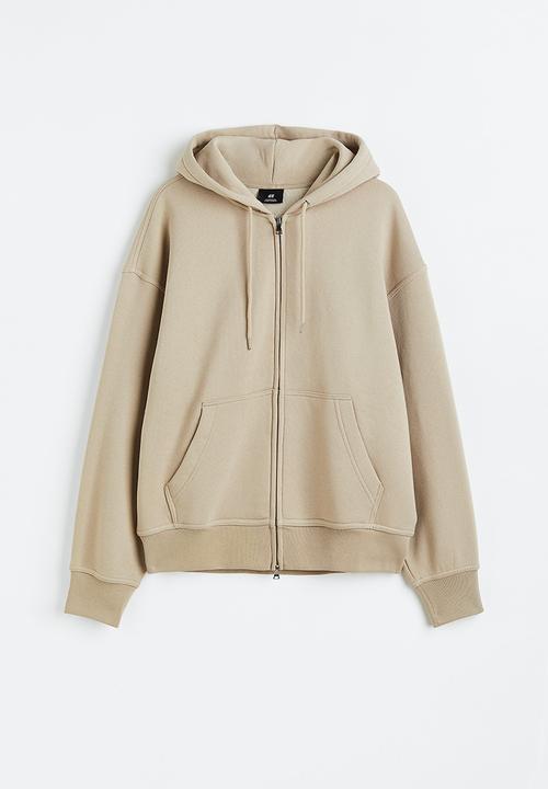 H&M - Oversized fit zip-through hoodie - beige