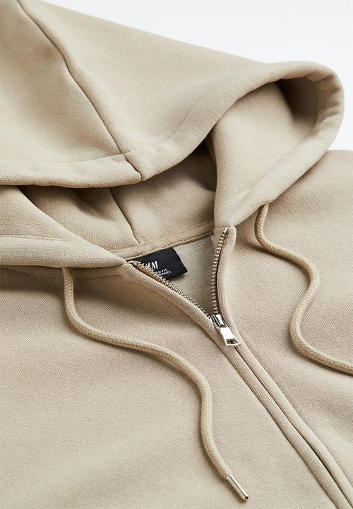 H&M - Oversized fit zip-through hoodie - beige