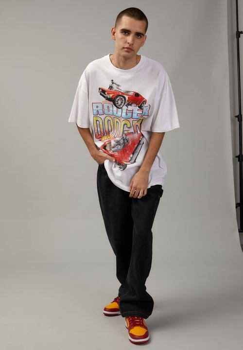 Factorie - Oversized hot wheels T shirt - lcn mat white/hot wheels bone shaker