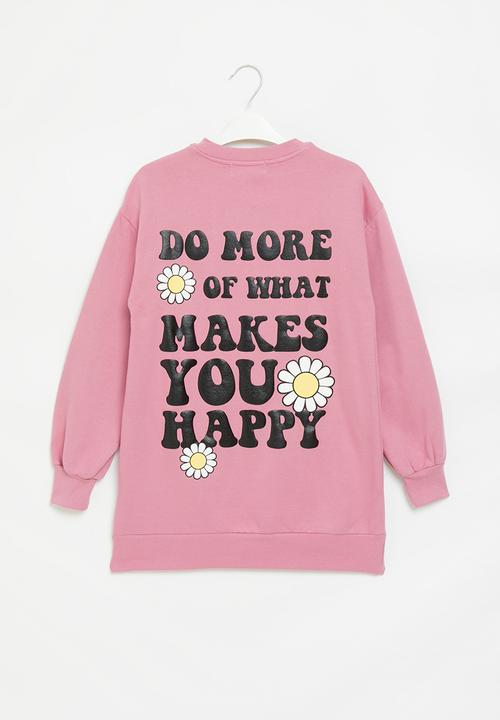 Superbalist - Graphic sweat dress - mauve