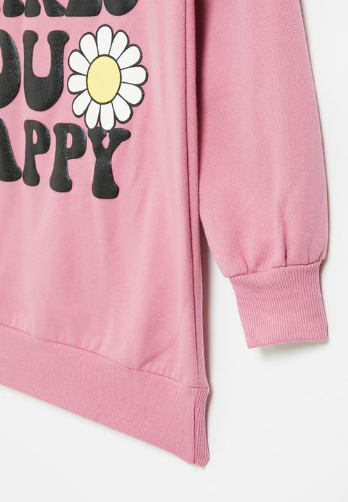 Superbalist - Graphic sweat dress - mauve
