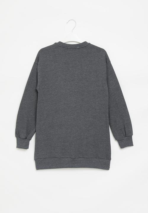 Superbalist - Graphic sweat dress - charcoal