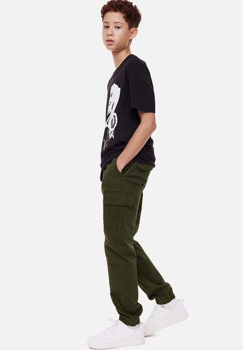 H&M - Cargo trousers - dark khaki green